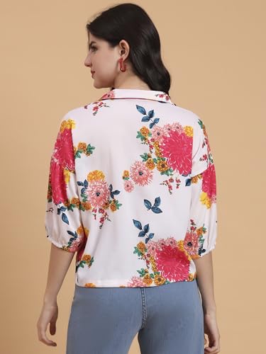 Image of Women's Cotton Blend Printed Combo (Pack of 2) Shirts - 3 /4 Sleeves V Collar Neck (COMBO1744)
