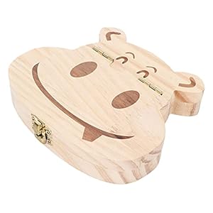 Kindertandcontainer, Engelse woorden Corrosiebestendige houten babytanden Keepsake Box voor de kindertijd