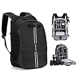 Earme Waterproof Shockproof Camera Backpack Bag Adjustable Padded for DSLR Camera, Lenses, Tripod and Other Accessory