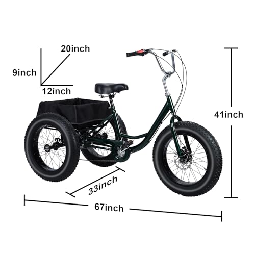 Triciclo 20'' para Adultos, 7 Velocidades, Frenos Dobles miniatura 7