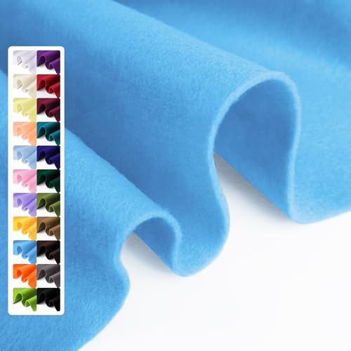 Image of Sky Blue Soft Felt Sheet, 36 inch x 36 inch, 1.6mm Thick Acrylic Felt Fabric | Premium Craft Felt for Sewing, DIY Projects, Decorations, Art, and School Projects
