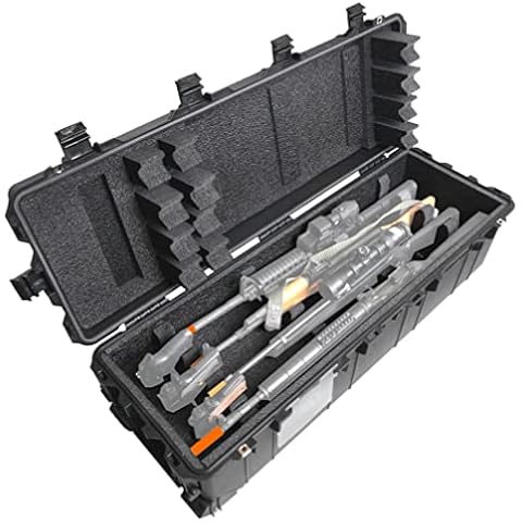 Case Club 4 Rifle (or Shotgun) Waterproof Shipping Case fits Multiple Guns & 3 Pistols Along with Included Silica Gel Canister to Prevent Gun Rust Cover