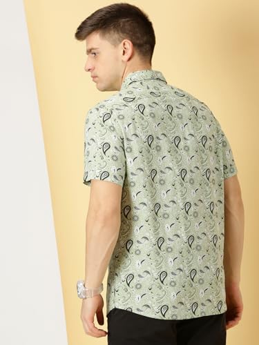 Image of Thomas Scott Men's | Printed | Half Sleeve | Regular Fit | Cotton Blend | Spread Collar | Casual Shirt