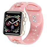 Compatible with Apple Watch Band 38mm 40mm, Libra Gemini Glitter Bling Silicone Replacement Band Compatible with Apple Watch Series5/4/3/2/1