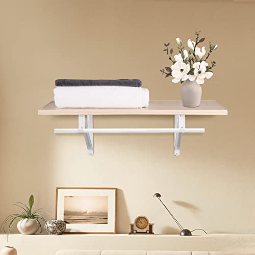 Home Master Hardware Heavy Duty Closet Shelf & Rod Brackets, Wall Mounted Closet Shelves Bracket With Rod Shelving Support, White With Screws 10-Pack #TOP5