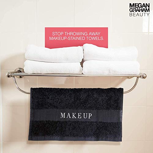 The Little Black Towel Makeup Remover Cloth - Luxury Washcloths For Gentle Face Wash, Removing Eye Liner, Mascara, Plus Foundation Eraser. Bleach Resistant, Soft Jacquard Lettering, Pack Of 4 #TOP5