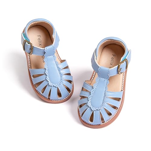 Image of Felix & Flora Toddler Girls Sandals Soft Rubber Princess Flat Shoes Flower Girl Shoes