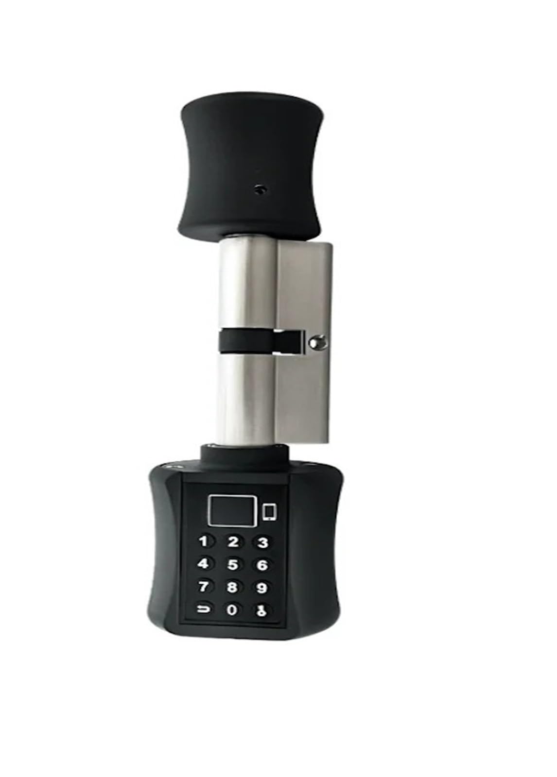 CVFRDD Smart Door Knob, Cylinder TUYA App Password Finprint Smart Door Lock Digital Keypad Code Keyless Electric Keyless Entry Door Handle(Nero,115MM)