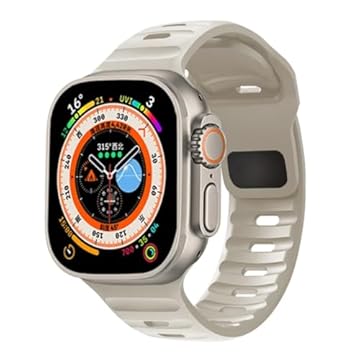 Pulseira de Silicone Mariner Para Apple Watch 42mm 44mm 45mm Ultra 1 e 2 de 49mm (Starlight)