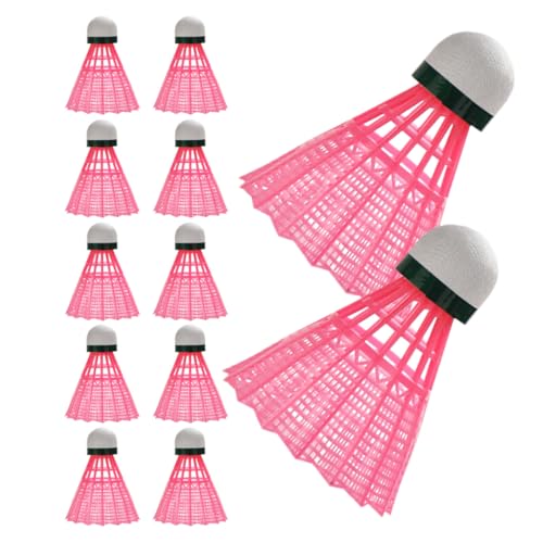 Ciieeo Lot de 12 Volants de Badminton en Plastique Nylon Légers et Solide pour Entraînement Scolaire et Jeux de Plein Air, Facile à Contrôler et Visibilité Améliorée