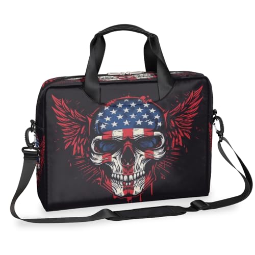 Maletín para laptop 15.6-16 pulgadas con diseño gótico y bandera americana miniatura 1