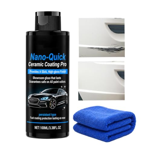 Nano Ceramic Coating, 100 ml de alto brillo, repelente al polvo, Nano Quick Coat para el tratamiento de coches, camiones, sedán, SUV, todoterrenos, viajes diarios