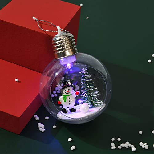 Bola de Navidad LED, adorno de bola de Navidad de plástico transparente, 80 mm, decoración de árbol de Navidad para Año Nuevo, vacaciones, fiesta decoración del hogar (estilo, 2) Cover