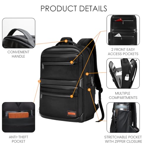 Image of Nordia Laptop Backpack - Sleek & Waterproof, Multi-Compartment Design, and Padded Straps for Work, School & Commute