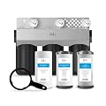 Brio Whole House Water Filter System w/Gauges | 3 Stage Fast-Flow Filtration (Sediment, Phosphate Anti-Scale, CTO Carbon Block) 4.5" x 10" Filters | Improves Taste, Protects Home Appliances | 720 GPH