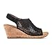 Rockport Women's Briah PERF Sling Wedge Sandal, Black Nubuck, 6 M US