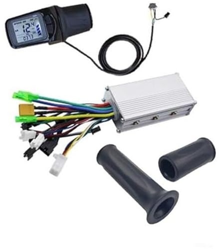 Jodriva Kit de Controlador eléctrico sin escobillas 36/48V/60V 500W con Pantalla LCD 866 Ebike Pantalla de Scooter eléctrico(Black 48/60V 500W)
