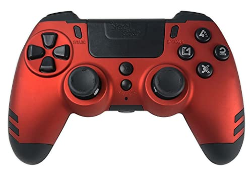 Steelplay Slimpack - Manette sans Fil 2,4 GHz, Compatible PS4/PS3/PC, Double Retour de Vibration, 4 palettes arriere programmabl