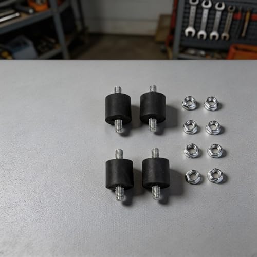 Titreşim Önleyici Kauçuk Montajlar 4PCS Motorlarda Güvenilir Performans için Metal Takviyeli Tasarıma Sahip Kompresörler ve Pompa Tesisatları (M8) - Görsel 1