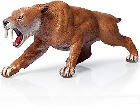 Rich Boxer Smilodon Figurine Realistic Plastic Smilodon Saber Tooth Cat Collection Science Education Props