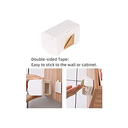 Anngy Toothbrush Holder With Cover, Dustproof Wall Mounted Self Adhesive Electric Toothbrush Storage Organizer Rack(White, Set Of 2) #TOP3