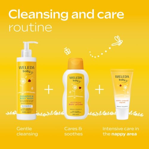 Weleda Baby Body Lotion, Calendula Moisturiser, Moisturising Cream for Baby, Delicate Skin, Dermatologically Tested, Gentle Protection, Developed by Professionals, 200ml - Image 4