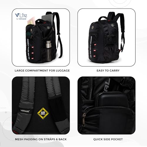 Image of ACEPACK Gallivant 25.91 Liters Water Repellant 17.32 inch Laptop Backpack With Rain Cover For Casual, Outdoor, Office Or Daily Use (Black)