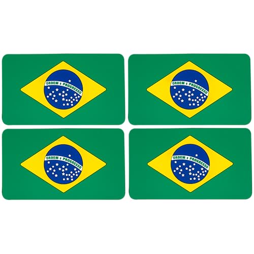 Patches Emblemas PVC Emborrachado Da Bandeira Do Brasil Com Fecho de Contato Para Mochilas Jaquetas Uniformes Militares Chapéus e Bonés (kit com 4un)