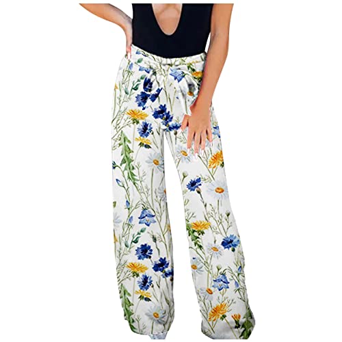 Freizeithose Stoffhose High Waist Yogahose Leinenhose Casual Loose Hose...