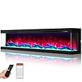 STRICWARM 3 Sided Electric Fireplace 80 Inch, Smart WiFi Built-in Linear Fire Place Inserts, Multi-Color Flame Combinations, Heater 1500W, APP & Remote Control, Cracking Sound, Timer, Crystal & Log