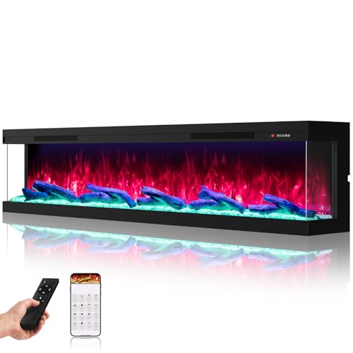 STRICWARM 3 Sided Electric Fireplace 80 Inch, Smart WiFi Built-in