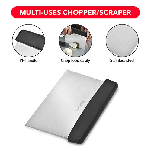 Skyflame 3 Piece Griddle Accessories Kit, Stainless Steel Professional Long Bbq Grill Spatula/Turner & Scraper Set For Flat Top Grill Hibachi Camping Cooking #TOP4