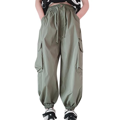 Jean for Girls Pants for Girls Casual High Elastic Waisted Drawstring Loose Fit Pockets Kid Tall Cargo Copper Key