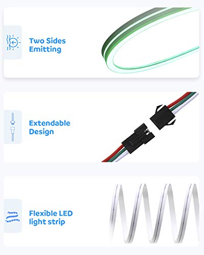Tira LED Neon RGB Flexible 5M IP65 12V DC WS2811 miniatura 3