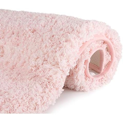 Sheepping Bathroom Rugs Microfiber Plush Bath Mat Machine Washable, Non Slip Rubber and Absorbency Bath Rugs for Bathroom Floor, Door and Sink, Rectangular Floor Mat,Light Pink,32"x 20" Cover