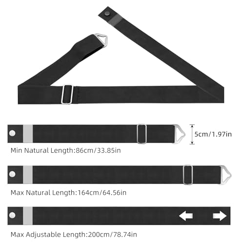 Image of 2 Pack Travel Belt for Luggage Straps, 2-in-1 Adjustable Elastic Suitcase Strap Airport Travel Accessories,Black