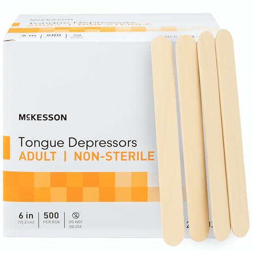 mckesson tongue depressors 1500 count adult size non-sterile wood unflavored splinter-free 6 in  use for medical arts crafts spa 500 count pack of 3