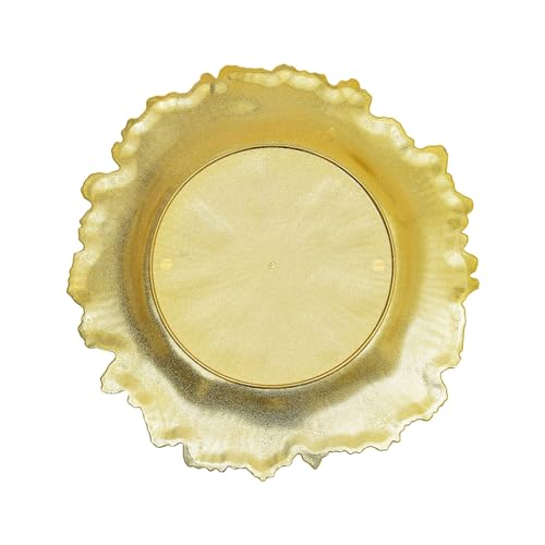 24 Platos Decorativos Redondos 12.6 pulg Dorado miniatura 5