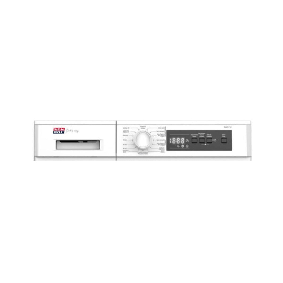 NEW POL Secadora Electrónica de Condensación, Inicio diferido, Luz interior, Display Negro, Capacidad de 7 Kg, Blanco