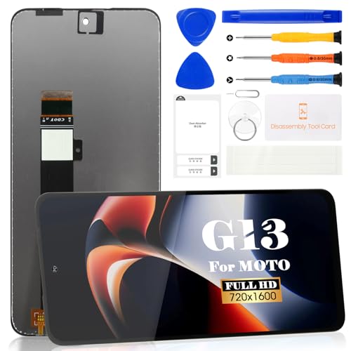 Para Motorola Moto G13 Pantalla LCD para Motorola Moto G23 Reemplazo de pantalla para G13 G23 Touch Digitizer Assembly Kits de reparación (negro, sin marco)