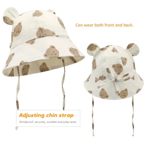 Baby Summer Sun Hat Infant Boys Girls Outdoor Breathable Hat Toddler Medical Cotton Yarn Bucket Hats2
