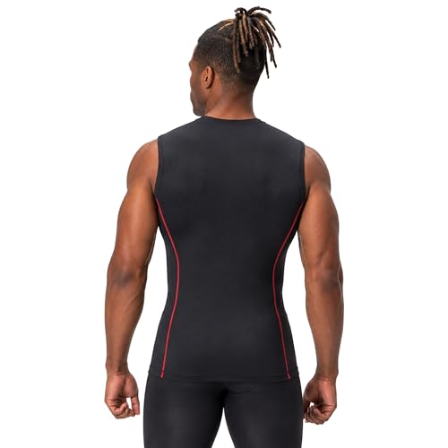 Image of DEVOPS 3 Pack Men's Athletic Compression Shirts Sleeveless | Gym Training, Running, Moisture Wicking, Compression Fit, 4-Way Stretch, UPF 50+, Sleeveless