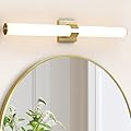 AIJIASI Gold Bathroom Light Fixtures Over Mirror - 31inch Vanity Light Fixture Dimmable LED Bathroom Sconce with Acrylic Shade 36W 3000K Vanity Light Bar for Mirror Bedroom Living Room