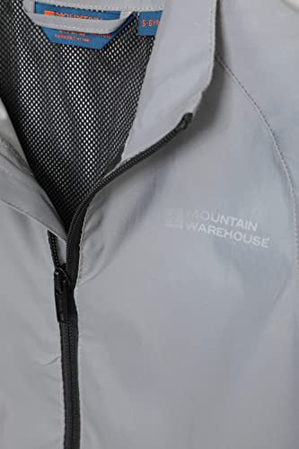 Mountain Warehouse Wasserabweisende 360 reflektierende Jacke für Kinder – weit sichtbar, atmungsaktives Netzfutter, Reißverschlusstaschen – ideal für Laufen und Reisen Silber 11-12 Jahre