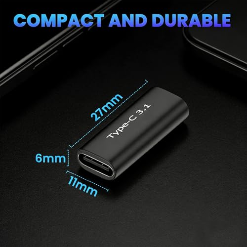 Image of Verilux 2Pack Type-C 3.1 Female to Female Adapter, PD 100W Fast Charging & 10Gbps Data Transfer USB to Type C Connector Supports 8K@60Hz Video for Thunderbolt 4 /3, iPhone 17 /16 /15, Laptop