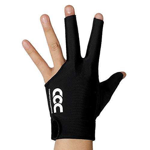 PIKU Billiard Gloves Lycra Pool Cue Gloves Quickdry Gloves-for Left Hand (Black, Large)