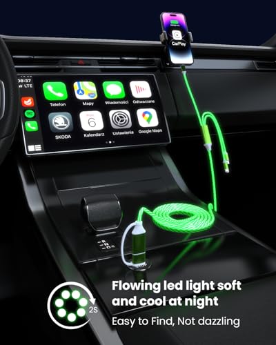 Image of Opluz USB C Cable, Colorful Gradual Light up Multi Charging Cable 3 in 1 Type C Charger Fast Charging 60W Led USB Type C Cord Compatible with iPhone 17 /16 /15 /14 /13 /12 /11, Galaxy,pad,Pixel 4FT - Green
