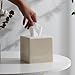 Haocoott Tissue Box Cover Square, Resin Facial Tissue Holder Covers Cube Toilet Paper Holder Case Dispenser Home Decorative for Bathroom Kitchen Bedroom Living Room Office (Beige)