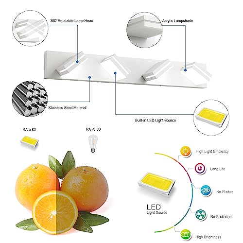 image for SineRise LED Modern Bathroom Vanity Light Fixtures (4-Light, 30-Inch),