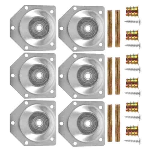 LABRIMP 6 Juegos de Patas de Muebles con Tornillos y Tuercas, Placas de Hierro Biseladas 70x67x1.2 Mm, Soporte Metálico Resistente para Reemplazo de Patas de Sofá, Mesa y Silla, Kit